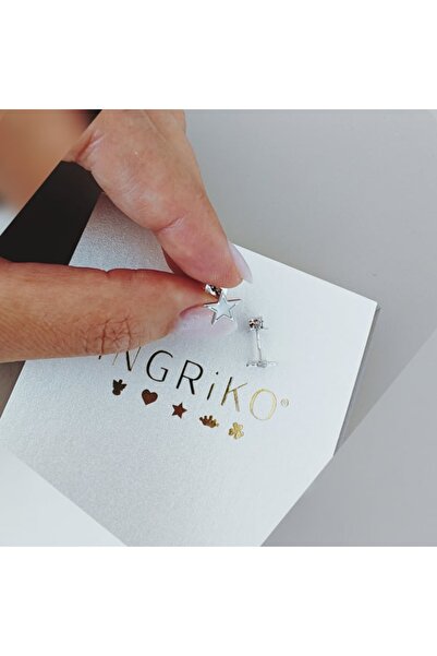 iNGRiKO 925 silver earrings with mother-of-pearl stars – elegant women's jewelry