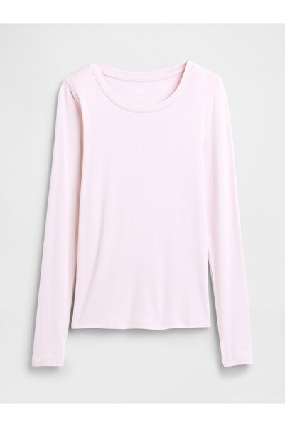 GAP Kadın Açık Pembe Modern Crewneck T-Shirt