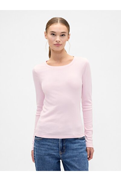 GAP Kadın Açık Pembe Modern Crewneck T-Shirt