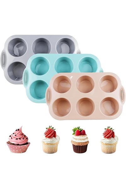 Generic 6-Cavity Silicone Muffin Pan, Silicone Cupcake Pan-Food Grade,BPA Fre...
