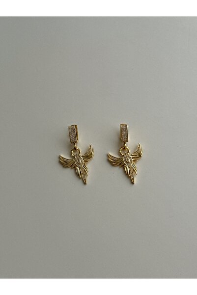 YOUES JEWELRY 316l Çelik Kadın Küpe Anka Kuşu Küpe Gold