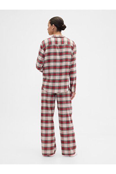GAP Kadın Kırmızı Flannel Pull-On Pijama Altı