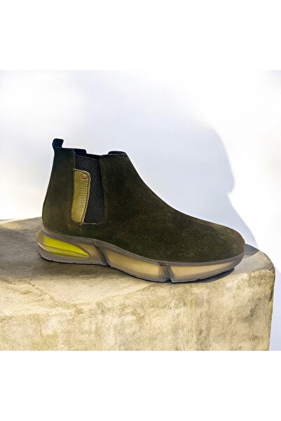 GMG PLUS Deri Erkek Süet Haki Air Bot