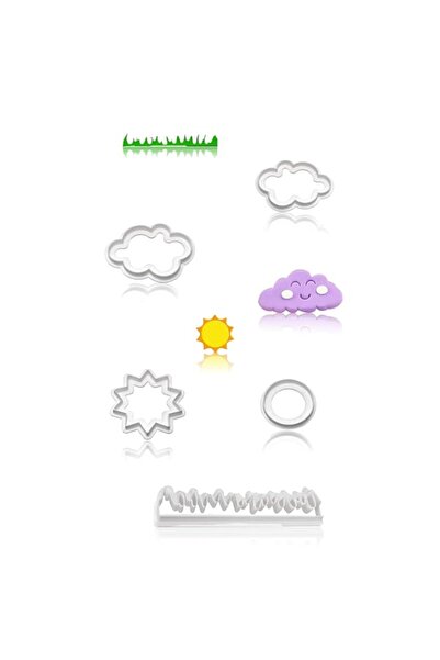 Generic Cloud and Sun Cookie Cutters, 5-Piece Set, Plastic Baking Tools, Fun ...