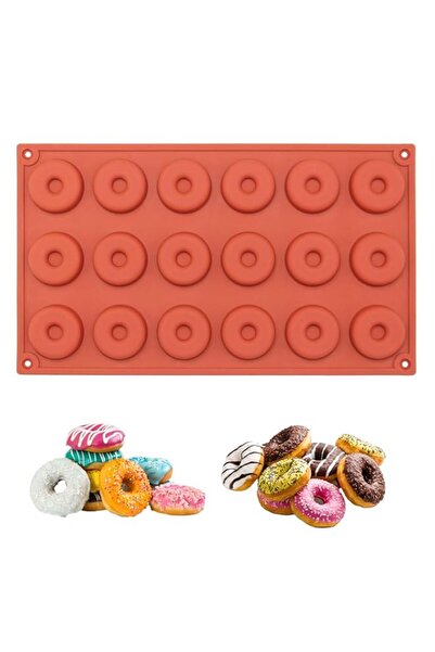 Generic 18 Cavity Silicone Donut Mold, Mini Donut Pan Baking Molds, Baking Tr...