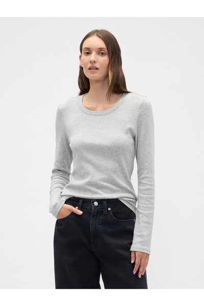 GAP Kadın Gri Modern Crewneck T-Shirt
