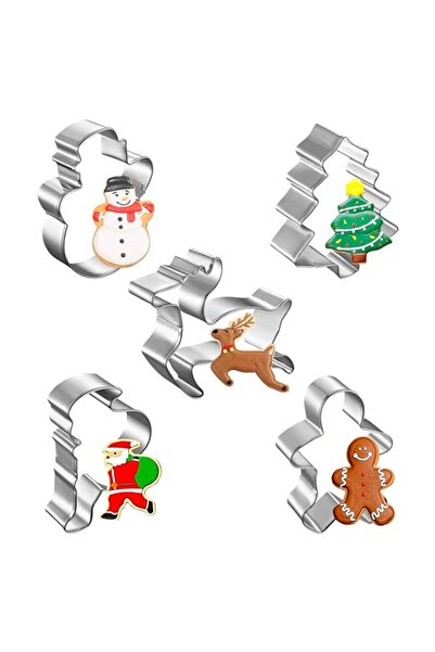 Generic Christmas Cookie Cutters Set, 5pcs Metal Holiday Cookie Cutters for B...