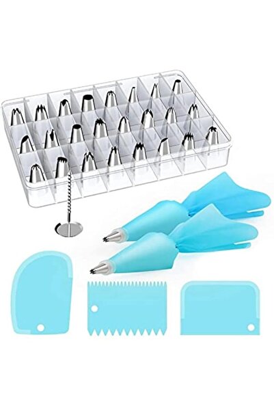 Generic SKEIDO 33-piece set of stainless steel decorating nozzle, baking deco...