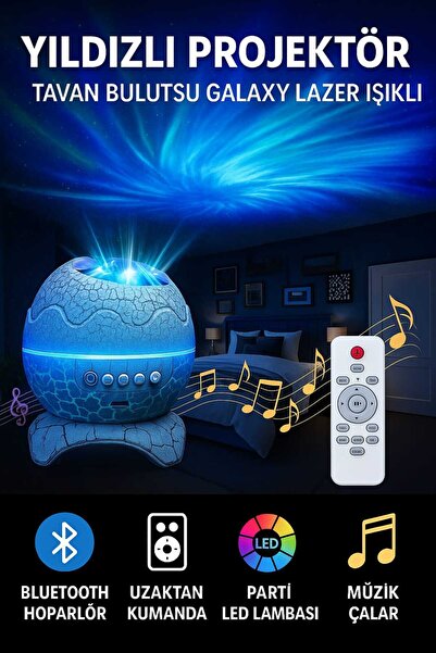 Empressco Mavi Yıldızlı Projektör Tavan Bulutsu Galaxy Lazer Işıklı Disko Top...