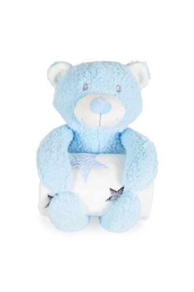 Cangaroo Set Pătură pentru bebeluși Rory Bear albastru 75x90 cm cu Ursuleț de...