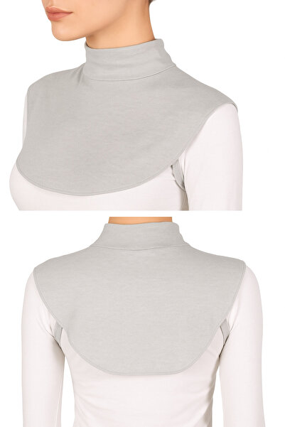 hijabchi Розкішний хустку - Рибальський комір - Віскозний рибальський комір - Світло-сірий