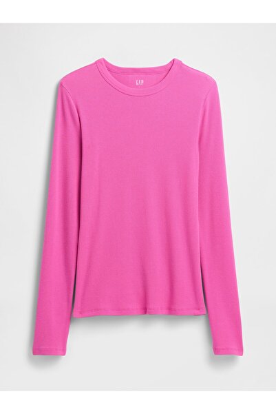 GAP Kadın Pembe Essential Crewneck T-Shirt