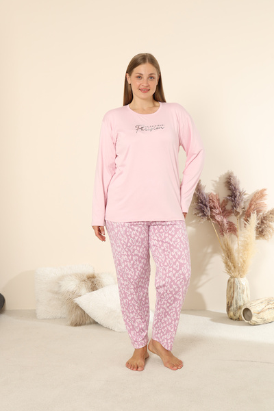 SEBOTEKS Sandy Soft Thermal Fabric Large Size Winter Women's Pajama Set 8050