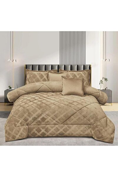 Roshen Nefrons 4-piece winter bedspread set, double-sided, soft velvet filling, warmth for you and luxury for your room, size 210*160
