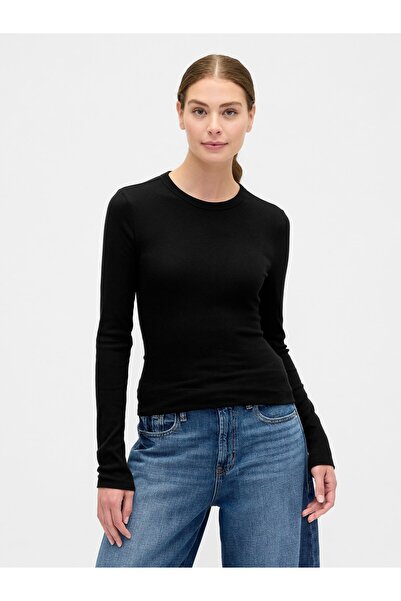 GAP Kadın Siyah Essential Crewneck T-Shirt