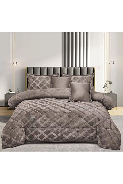 Roshen Nefrons 4-piece winter bedspread set, double-sided, soft velvet filling, warmth for you and luxury for your room, size 210*160