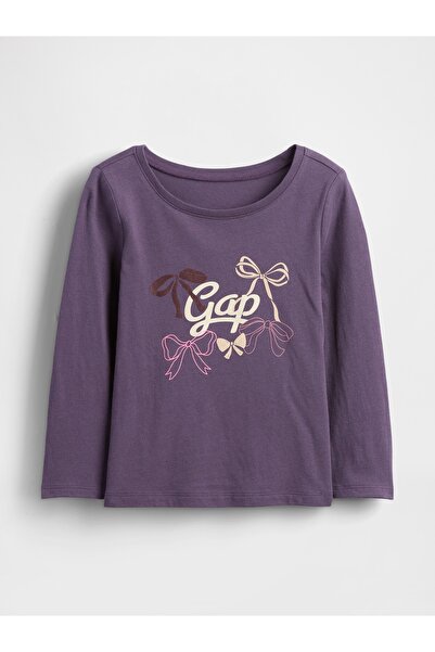 GAP Baby Girl Purple Graphic Printed T-Shirt