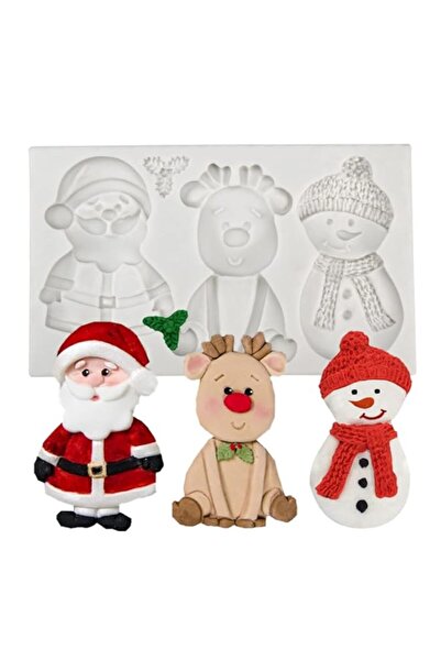 Generic Christmas Cookie Silicone Mold, Santa Claus, Reindeer, Snowman, 3D Ch...