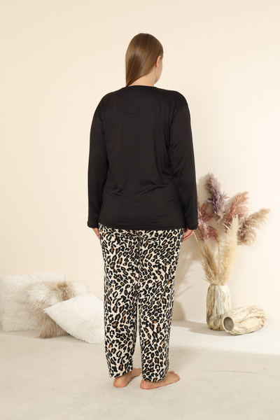 SEBOTEKS Sandy Soft Thermal Fabric Large Size Winter Women's Pajama Set 8050