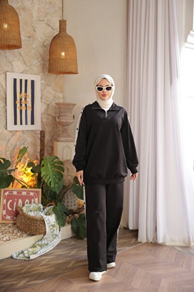 Wovi طقم ملابس رياضية نسائية (بدلة رياضية) وملابس محتشمة - طقم علوي وسفلي