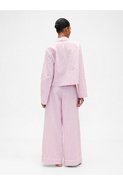 GAP Kadın Pembe Relaxed Poplin Pijama Takımı