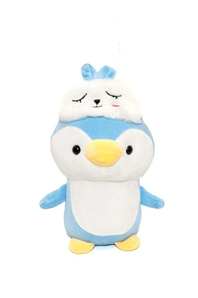Generic Toto Toys Classic Plush Penguin With Eye Mask - Sky Blue Color Size 23 cm