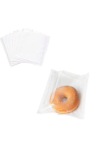 Generic 100 Pcs Bakery Bags with Window, Wihte Paper Donut Bags To Go, Heat-S...