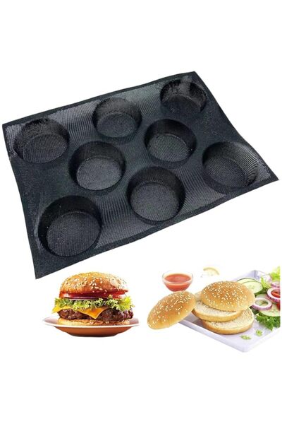 Generic SYOSI Hamburger Bun Pan Silicone Perforated Bread Pan Non Stick Bun P...