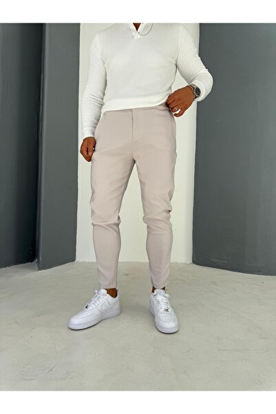 Combineman35 Men's Slim Fit Fabric Trousers