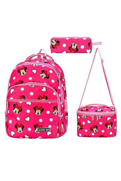 KY Girl's Primary School Orthopedic Mini Pink 3-Piece Bag Set with 4 Compartm...