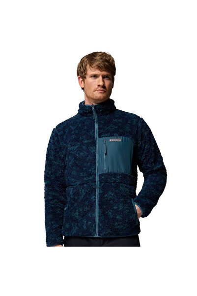 Columbia Winter Pass Reversible Fleece Men's Blue Outdoor Fleece Jacket Am517...