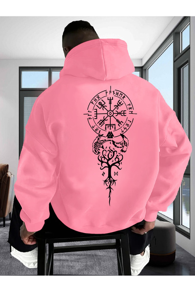 cc collection Hanorac supradimensionat pentru bărbați cu imprimeu Viking Life...