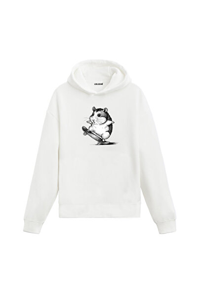 Colermi هودي مطبوع عليه تصميم شخصية الهامستر الذي يركب لوح التزلج، ممتع للجنسين