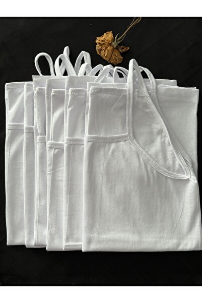 Myquality 6-Pack Women's White Tank Top with Cords and Straps