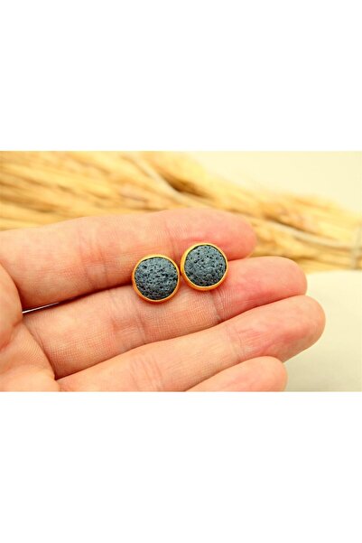 alpsilverart El İşi Lav Taşlı Gümüş Küpe |Otantik Kadın Takı 925 Ayar