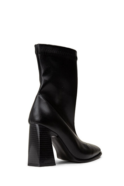 Deery Women's Black Zippered Heeled Boots