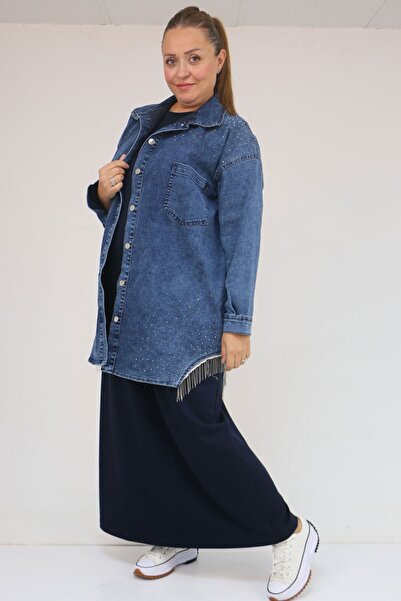 Eslina 42050 Plus Size Modal Sleeveless Dress - Navy Blue