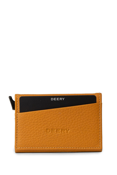 Deery Genuine Leather Mustard Mechanism Horizontal Men's Wallet