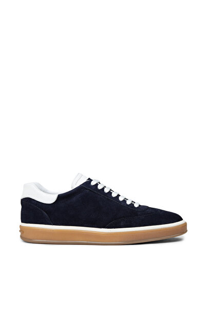 Deery Men's Navy Blue Genuine Suede Sneakers