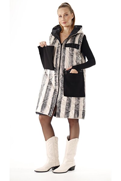 shE tekstil سترة طويلة مبطنة ومطلية