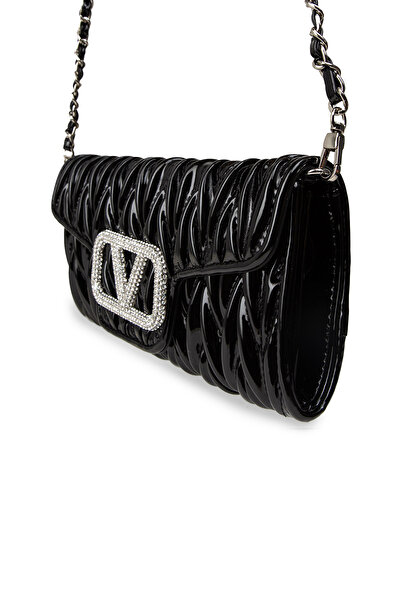 Deery Patent Leather Black Women's Portfolio Bag