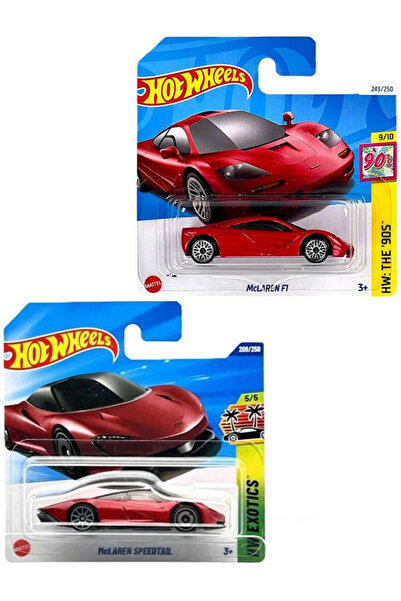 HOT WHEELS 2 Araç Set - McLaren Speedtail & Mclaren P1 (1/64) Kırmızı