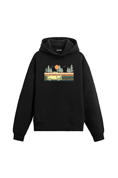 Colermi هوديي مطبوع عليه تصميم كارافان كامبنج دايت ساوند ريترو مينيمال للجنسين