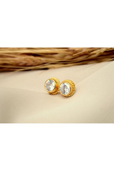 alpsilverart El İşi Zirkon Taşlı Gümüş Küpe |Şık Kadın Takı 925 Ayar