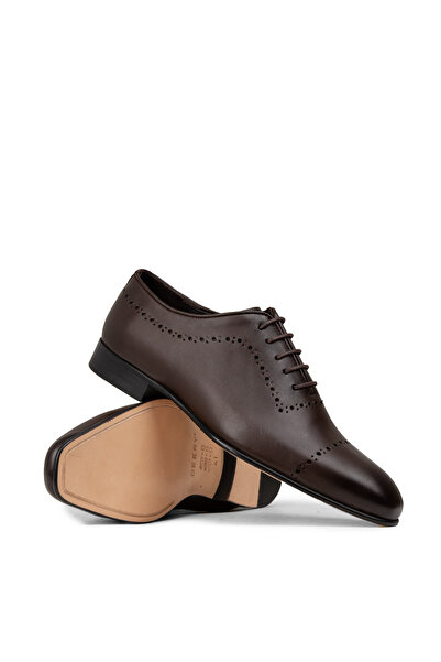 Deery Men's Genuine Leather Brown Leather Shoes
