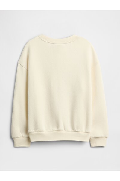GAP Kız Bebek Kırık Beyaz Oversized Grafik Sweatshirt
