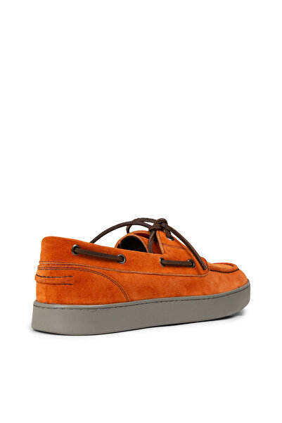 Deery Men's Genuine Suede Orange Marine Casual Shoes