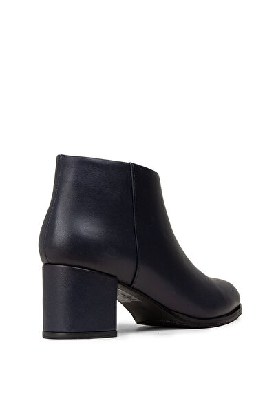 Deery Kadın Hakiki Deri Lacivert Fermuarlı Bot