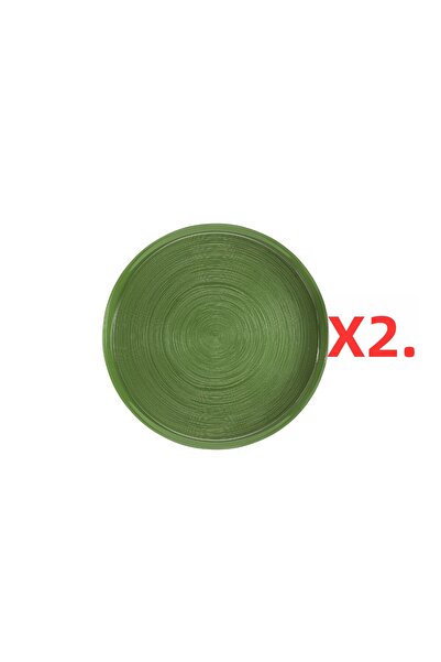 Porland Funky 2-Piece Glass Plate Green 21cm