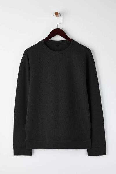 Trendyol Collection Black- Brown- White Regular/Normal Long Sleeve 3-Pack Basic T-Shirt Tmnaw21Ts0197